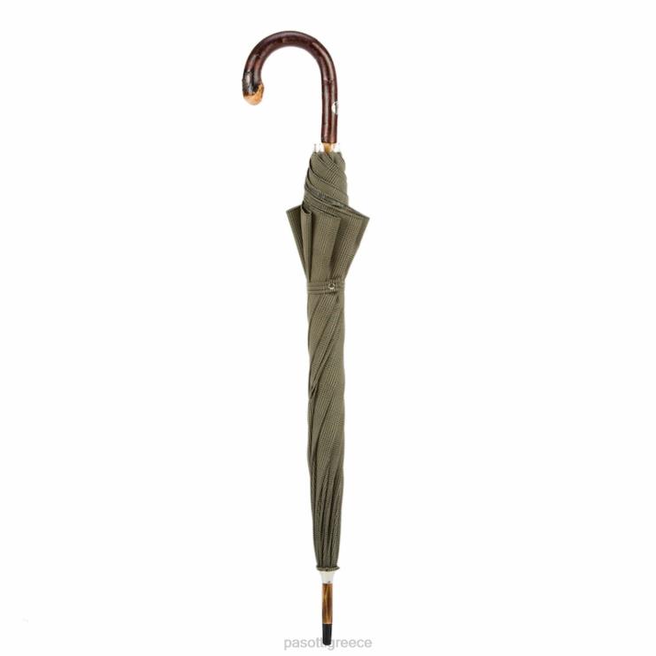 ομπρέλα | PASOTTI 142 milford-6 cbr - μασίφ ριγέ ομπρέλα καστανιάς με άκρο πόμολο 2N6B895 άνδρες